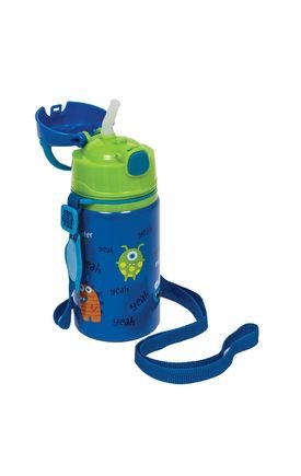 08166 garrafa aluminio canudo 400ml monster party detalhe02