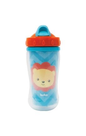 12085 copo parede dupla com canudo animal fun leao