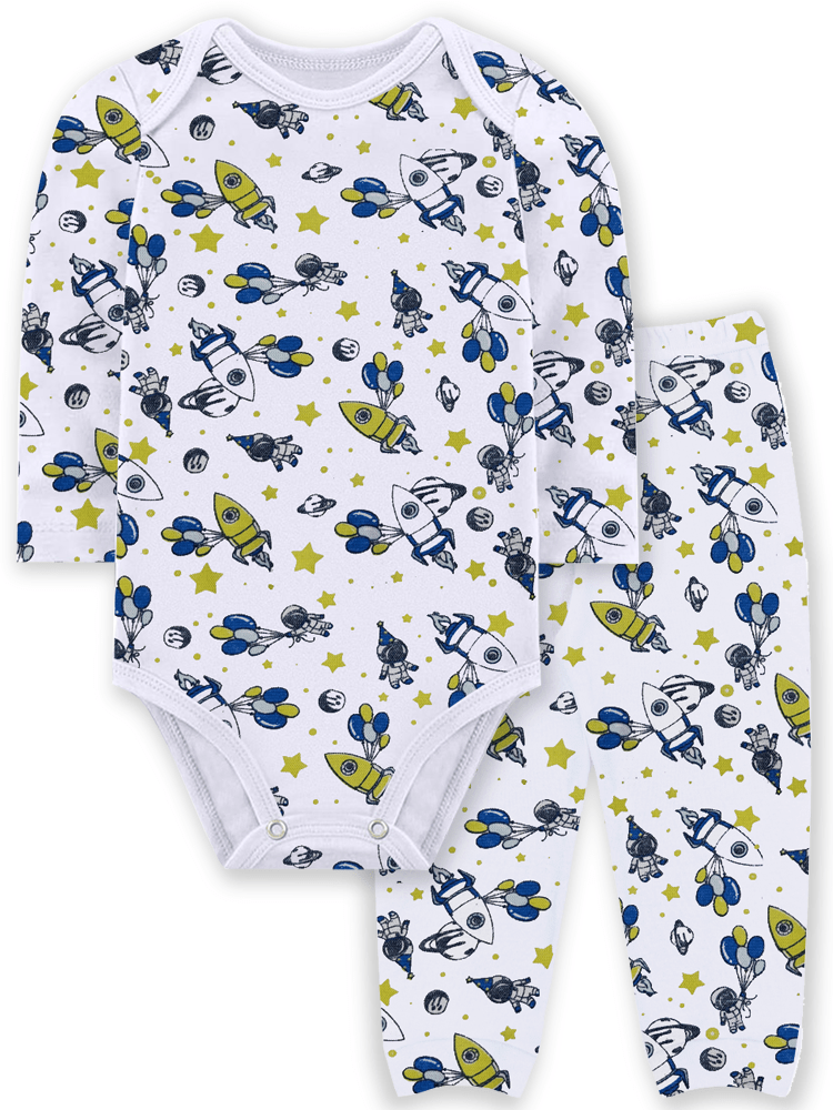 Pijama Bebê Ribana Space Dahelo 15494 Branco